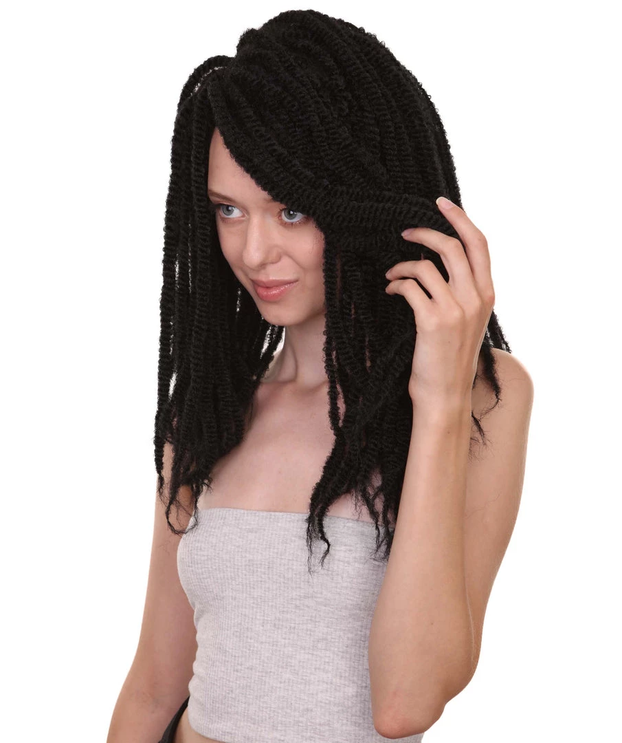 HPO Long Black Dreadlock Women's Wig | Human Hair Dreadlock Wig | Premium Breathable Capless Cap 2 HPO Long Black Dreadlock Women's Wig | Human Hair Dreadlock Wig | Premium Breathable Capless Cap