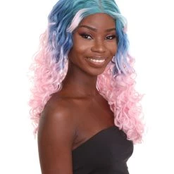 Women's Two Tone Lace Front Curls With Heart Curled Bangs | Nunique