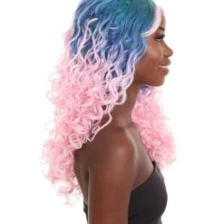 Women's Two Tone Lace Front Curls With Heart Curled Bangs | Nunique