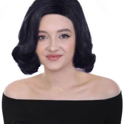 HPO Adult Women's Short Wavy Halloween Modern Wife Wig Multiple Color Options