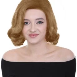 HPO Adult Women's Short Wavy Halloween Modern Wife Wig Multiple Color Options