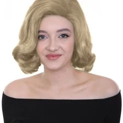 HPO Adult Women's Short Wavy Halloween Modern Wife Wig Multiple Color Options