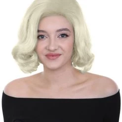 HPO Adult Women's Short Wavy Halloween Modern Wife Wig Multiple Color Options