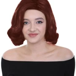 HPO Adult Women's Short Wavy Halloween Modern Wife Wig Multiple Color Options