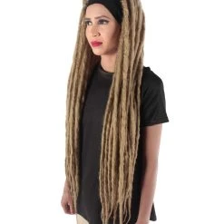 HPO Adult Women's Deluxe Brown Dreadlocks Wig