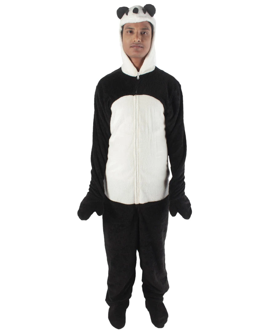 HPO Adult Men's Black And White Straight Long Jumpsuit Panda Costume Bundle 2 HPO Adult Men's Black And White Straight Long Jumpsuit Panda Costume Bundle