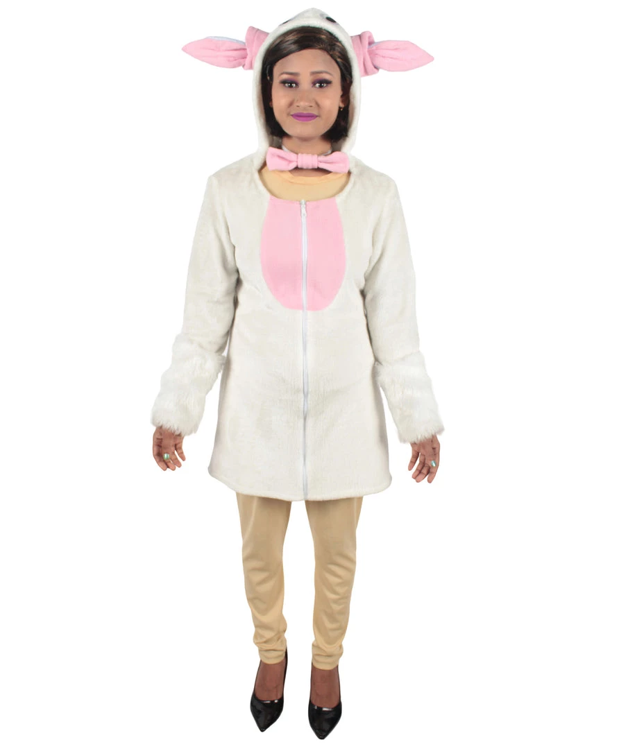 HPO Adult Women's White And Pink Dress Sheep Costume Bundle 2 HPO Adult Women's White And Pink Dress Sheep Costume Bundle