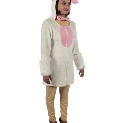HPO Adult Women's White And Pink Dress Sheep Costume Bundle 15 HPO Adult Women's White And Pink Dress Sheep Costume Bundle