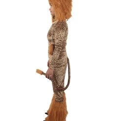 HPO Adult Women's Brown Jumpsuit Lion Costume Bundle