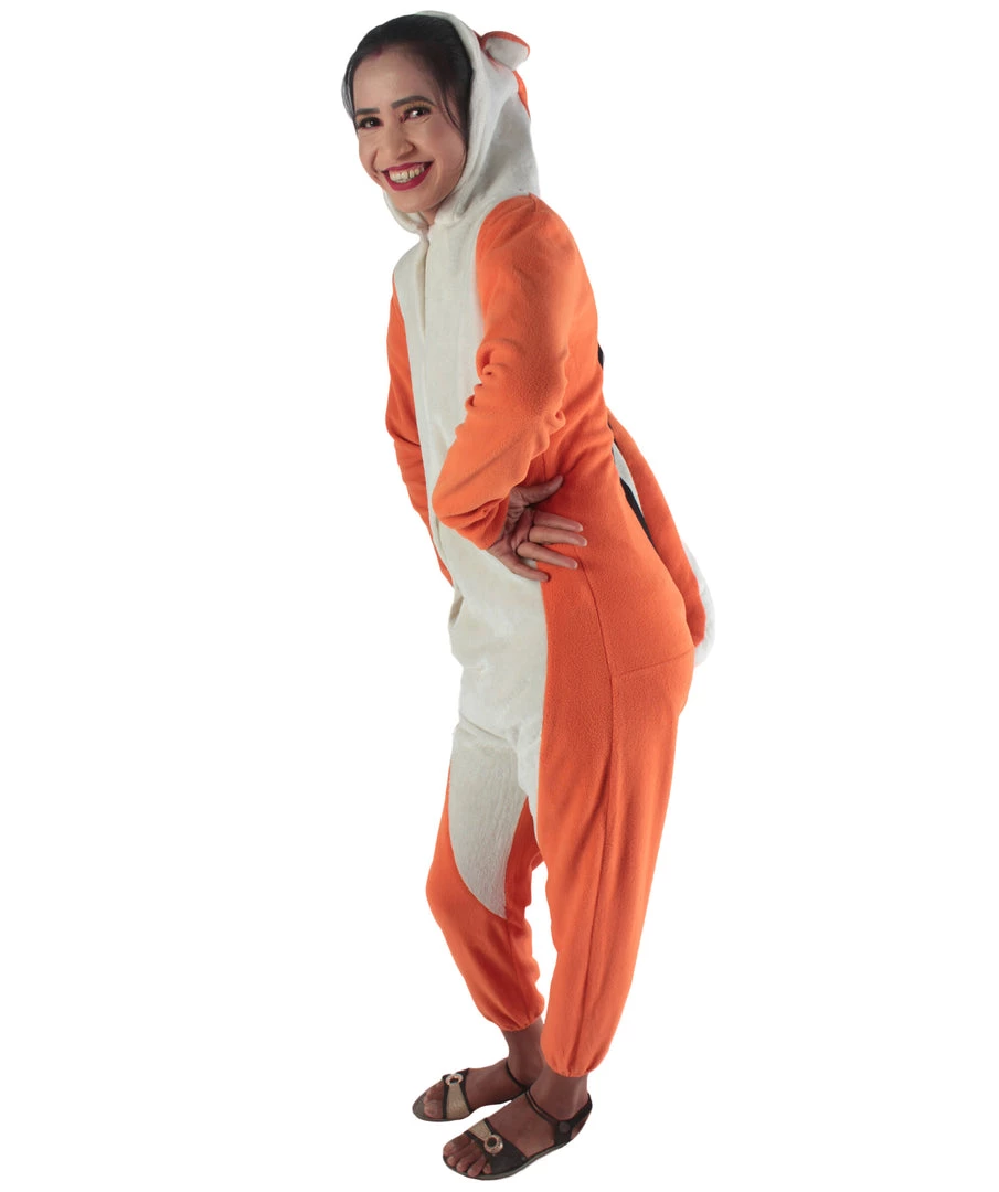 HPO Adult Women's Orange And White Jumpsuit Squirrel Costume Bundle 1 HPO Adult Women's Orange And White Jumpsuit Squirrel Costume Bundle