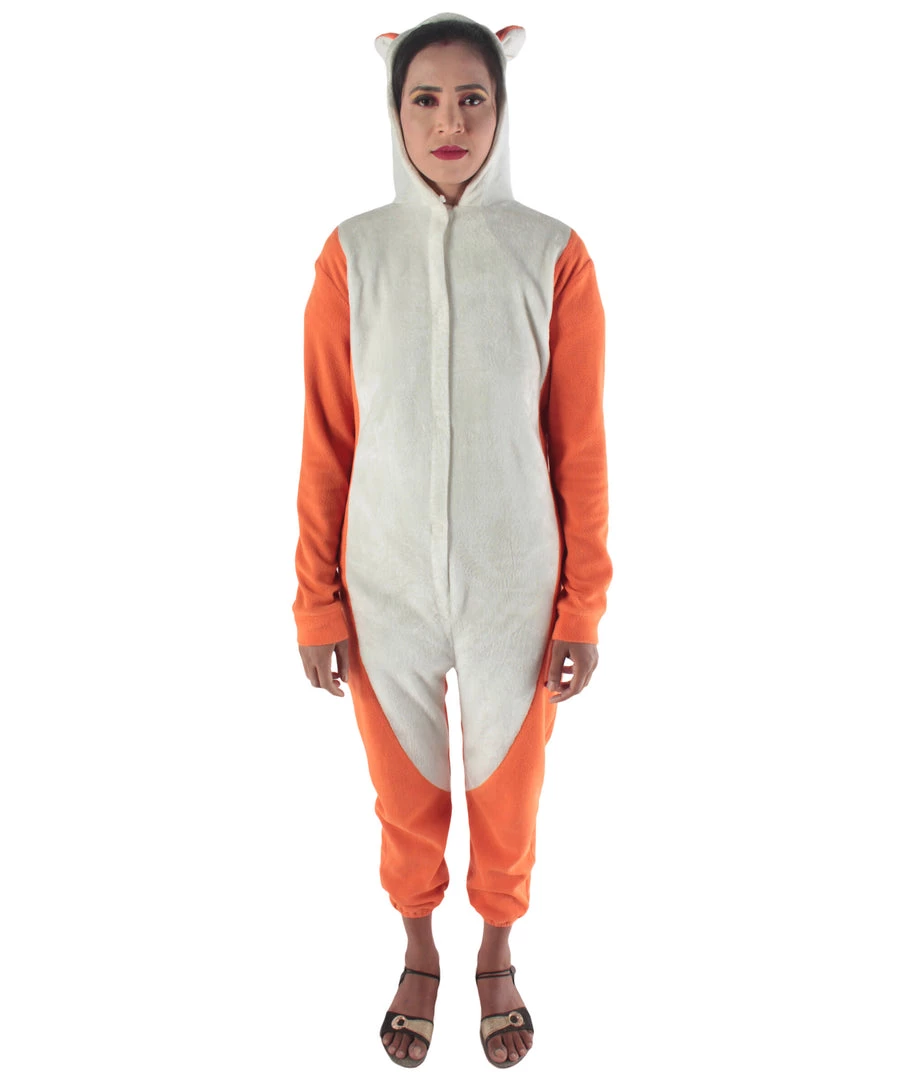 HPO Adult Women's Orange And White Jumpsuit Squirrel Costume Bundle 2 HPO Adult Women's Orange And White Jumpsuit Squirrel Costume Bundle