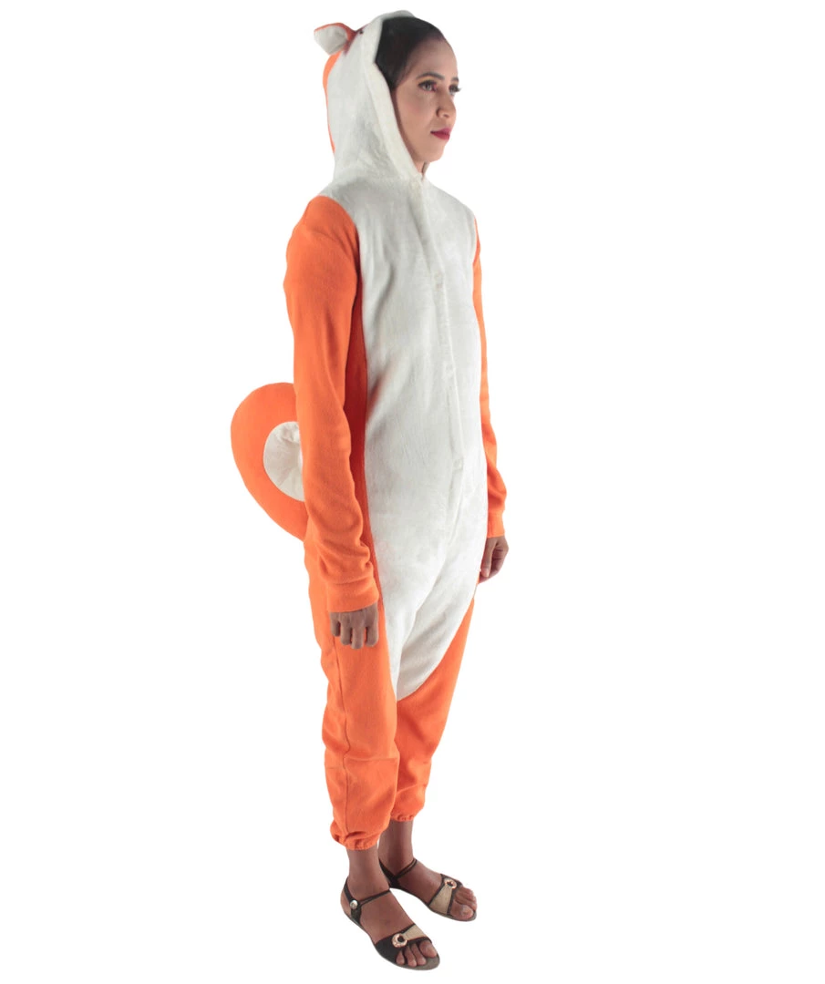 HPO Adult Women's Orange And White Jumpsuit Squirrel Costume Bundle 7 HPO Adult Women's Orange And White Jumpsuit Squirrel Costume Bundle