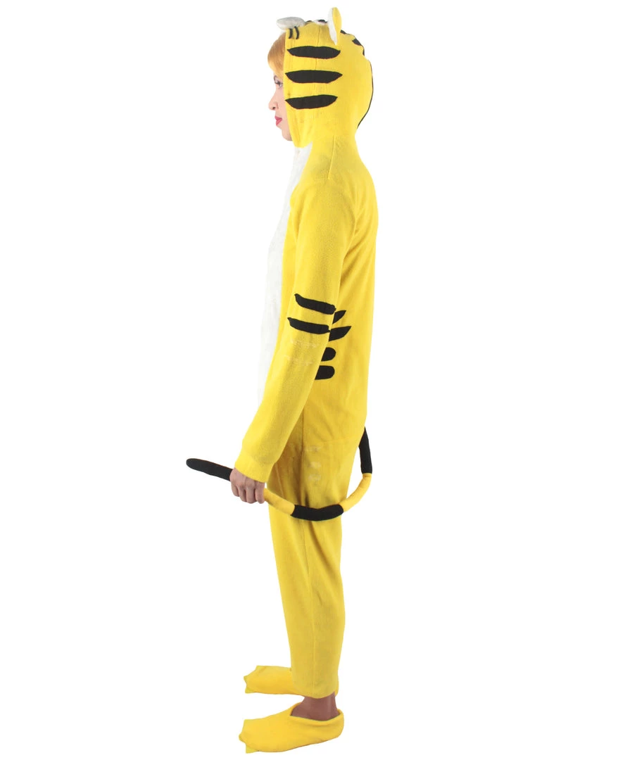 HPO Adult Women's Yellow And White Jumpsuit Tiger Costume Bundle 5 HPO Adult Women's Yellow And White Jumpsuit Tiger Costume Bundle