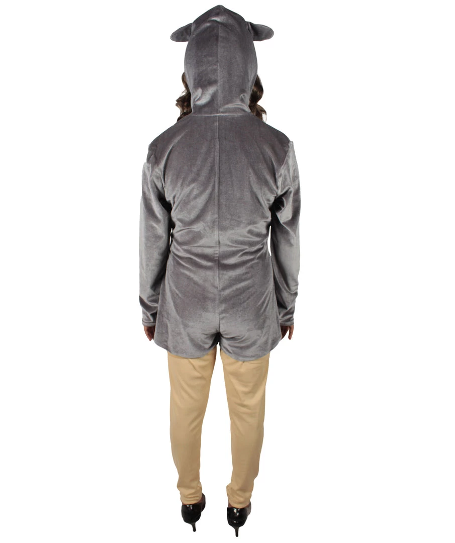 HPO Adult Women's Grey Dress With Shorts Koala Costume Bundle 5 HPO Adult Women's Grey Dress With Shorts Koala Costume Bundle