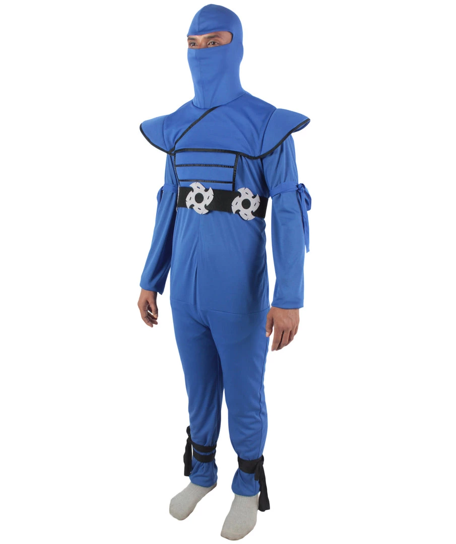 HPO Adult Men's Dark Blue Ninja Cosplay Costume Bundle 3 HPO Adult Men's Dark Blue Ninja Cosplay Costume Bundle