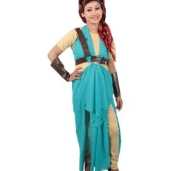 HPO Adult Women's Blue Medieval Warrior Costume Bundle, Multiple Size Options 56 HPO Adult Women's Blue Medieval Warrior Costume Bundle, Multiple Size Options