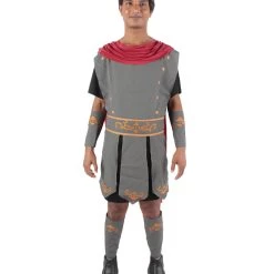 HPO Adult Men's Black And Grey Gladiator Cosplay Costume Bundle, Multiple Size Options
