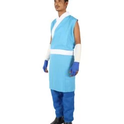 HPO Adult Men's Blue & White Straight Long Waterbender Animated Costume 12 HPO Adult Men's Blue & White Straight Long Waterbender Animated Costume