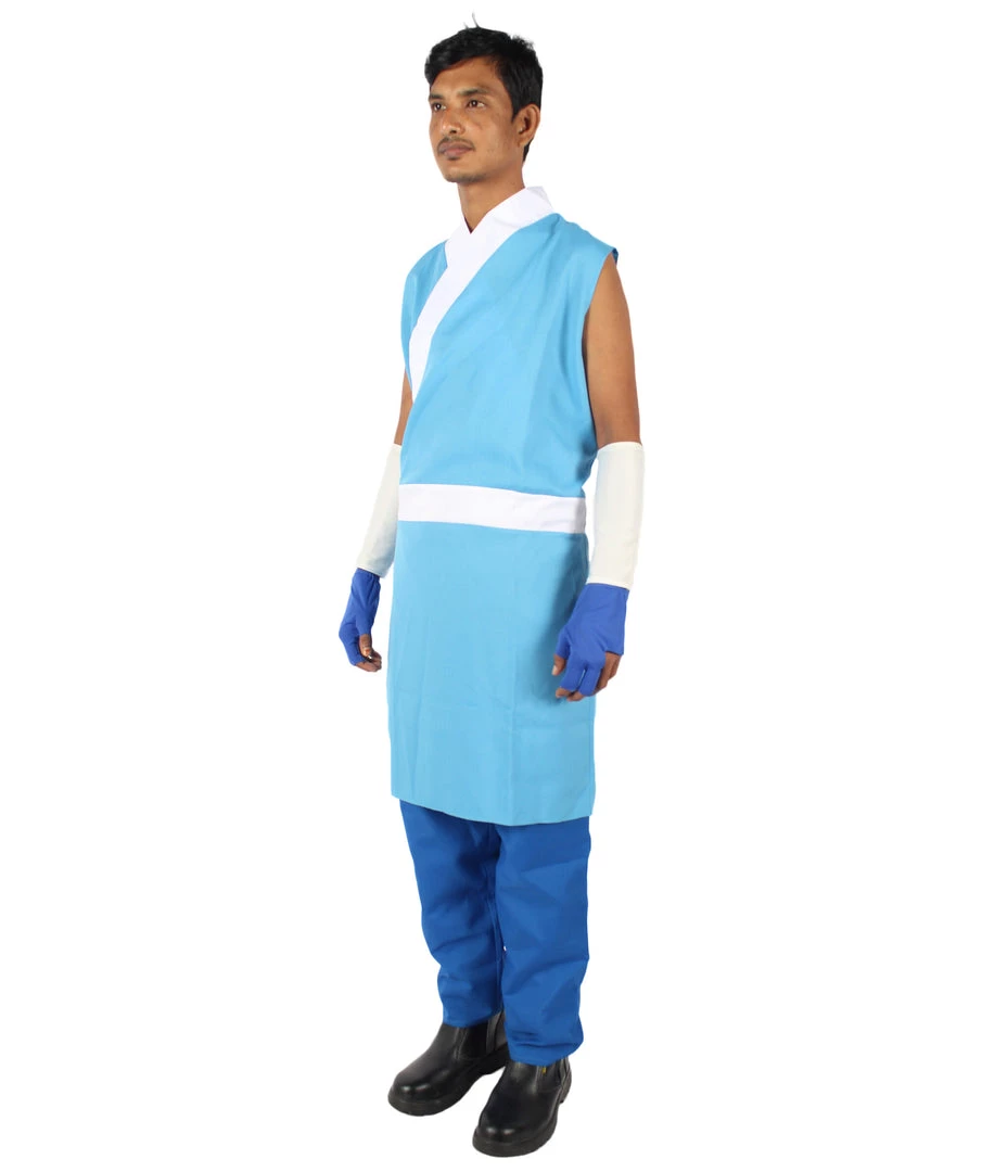 HPO Adult Men's Blue & White Straight Long Waterbender Animated Costume 4 HPO Adult Men's Blue & White Straight Long Waterbender Animated Costume