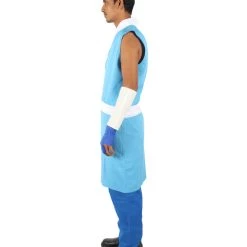 HPO Adult Men's Blue & White Straight Long Waterbender Animated Costume 13 HPO Adult Men's Blue & White Straight Long Waterbender Animated Costume