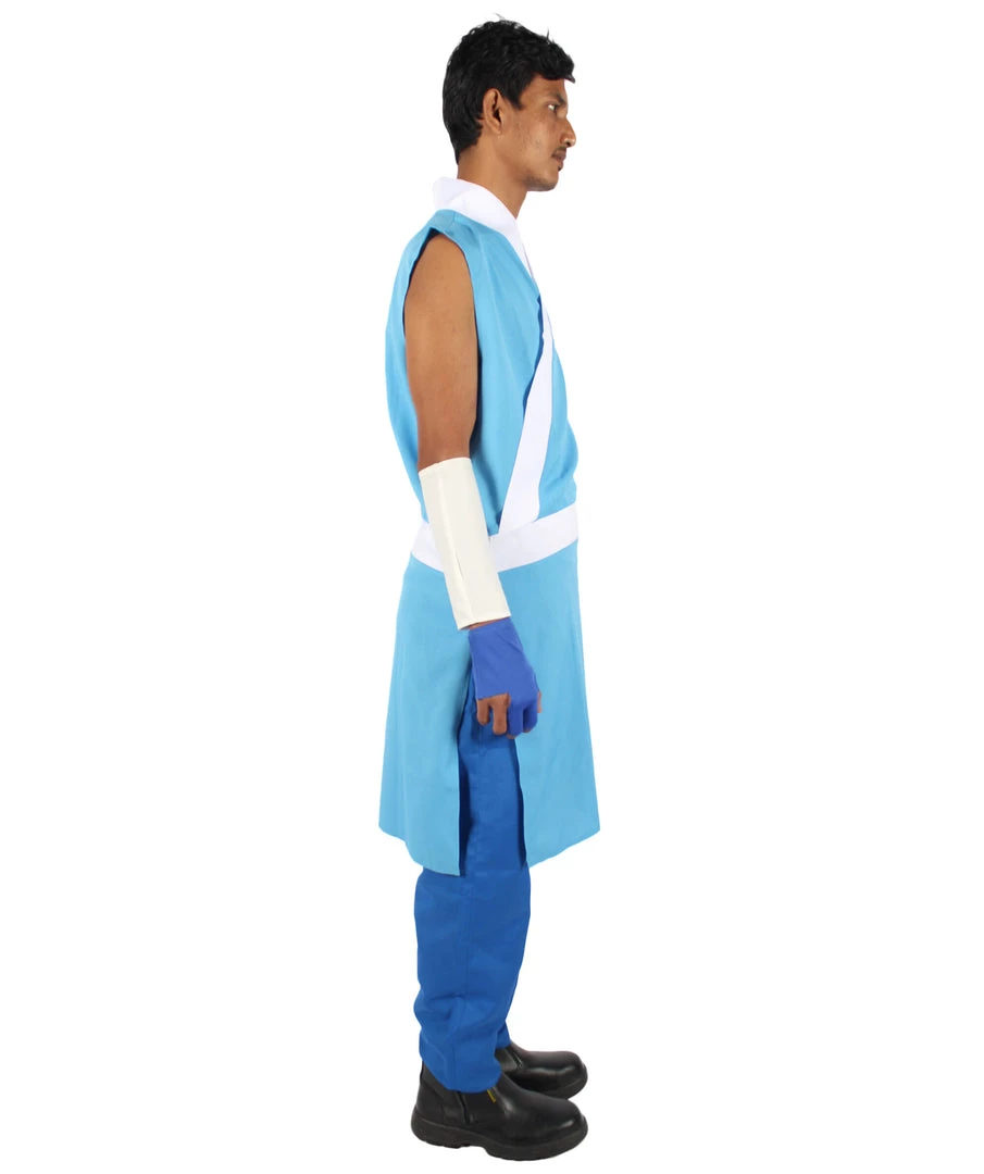 HPO Adult Men's Blue & White Straight Long Waterbender Animated Costume 7 HPO Adult Men's Blue & White Straight Long Waterbender Animated Costume