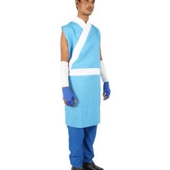 HPO Adult Men's Blue & White Straight Long Waterbender Animated Costume 16 HPO Adult Men's Blue & White Straight Long Waterbender Animated Costume