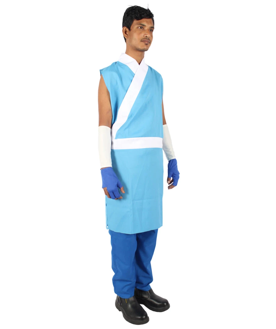 HPO Adult Men's Blue & White Straight Long Waterbender Animated Costume 8 HPO Adult Men's Blue & White Straight Long Waterbender Animated Costume