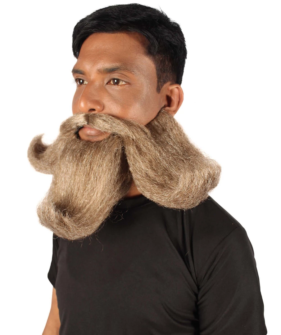 HPO Adult Men's Giant Twisted Wizard Champion Mustache And Beard, Multiple Color Options, Synthetic Fiber 3 HPO Adult Men's Giant Twisted Wizard Champion Mustache And Beard, Multiple Color Options, Synthetic Fiber