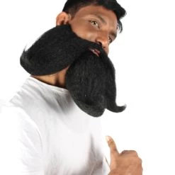 HPO Adult Men's Giant Twisted Wizard Champion Mustache And Beard, Multiple Color Options, Synthetic Fiber 43 HPO Adult Men's Giant Twisted Wizard Champion Mustache And Beard, Multiple Color Options, Synthetic Fiber