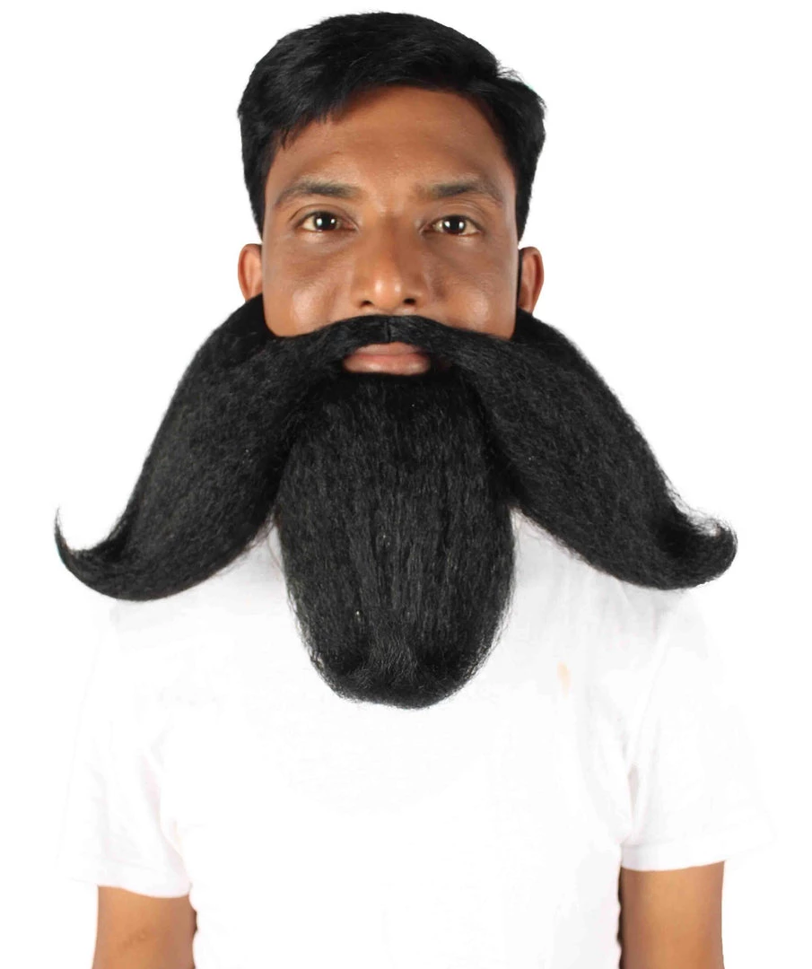 HPO Adult Men's Giant Twisted Wizard Champion Mustache And Beard, Multiple Color Options, Synthetic Fiber 13 HPO Adult Men's Giant Twisted Wizard Champion Mustache And Beard, Multiple Color Options, Synthetic Fiber