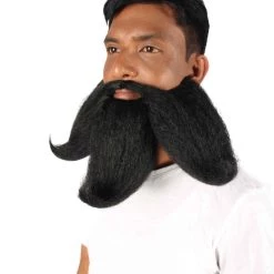 HPO Adult Men's Giant Twisted Wizard Champion Mustache And Beard, Multiple Color Options, Synthetic Fiber 45 HPO Adult Men's Giant Twisted Wizard Champion Mustache And Beard, Multiple Color Options, Synthetic Fiber