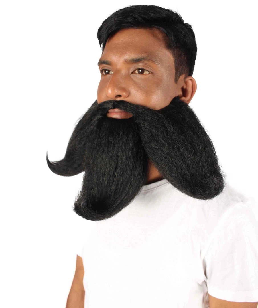 HPO Adult Men's Giant Twisted Wizard Champion Mustache And Beard, Multiple Color Options, Synthetic Fiber 14 HPO Adult Men's Giant Twisted Wizard Champion Mustache And Beard, Multiple Color Options, Synthetic Fiber