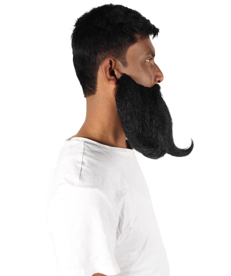HPO Adult Men's Giant Twisted Wizard Champion Mustache And Beard, Multiple Color Options, Synthetic Fiber 16 HPO Adult Men's Giant Twisted Wizard Champion Mustache And Beard, Multiple Color Options, Synthetic Fiber