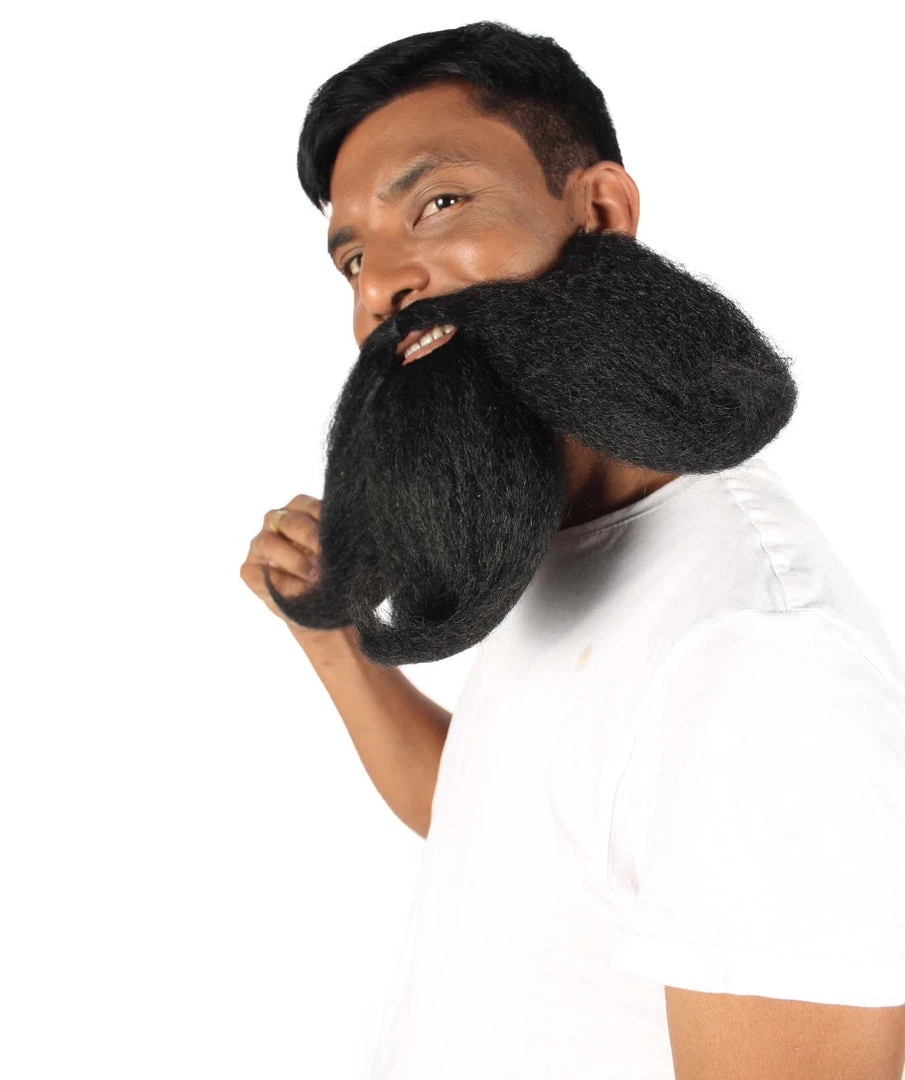 HPO Adult Men's Giant Twisted Wizard Champion Mustache And Beard, Multiple Color Options, Synthetic Fiber 18 HPO Adult Men's Giant Twisted Wizard Champion Mustache And Beard, Multiple Color Options, Synthetic Fiber