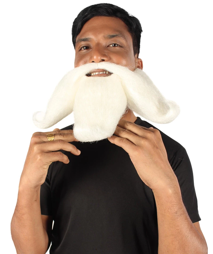 HPO Adult Men's Giant Twisted Wizard Champion Mustache And Beard, Multiple Color Options, Synthetic Fiber 19 HPO Adult Men's Giant Twisted Wizard Champion Mustache And Beard, Multiple Color Options, Synthetic Fiber