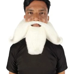 HPO Adult Men's Giant Twisted Wizard Champion Mustache And Beard, Multiple Color Options, Synthetic Fiber 51 HPO Adult Men's Giant Twisted Wizard Champion Mustache And Beard, Multiple Color Options, Synthetic Fiber