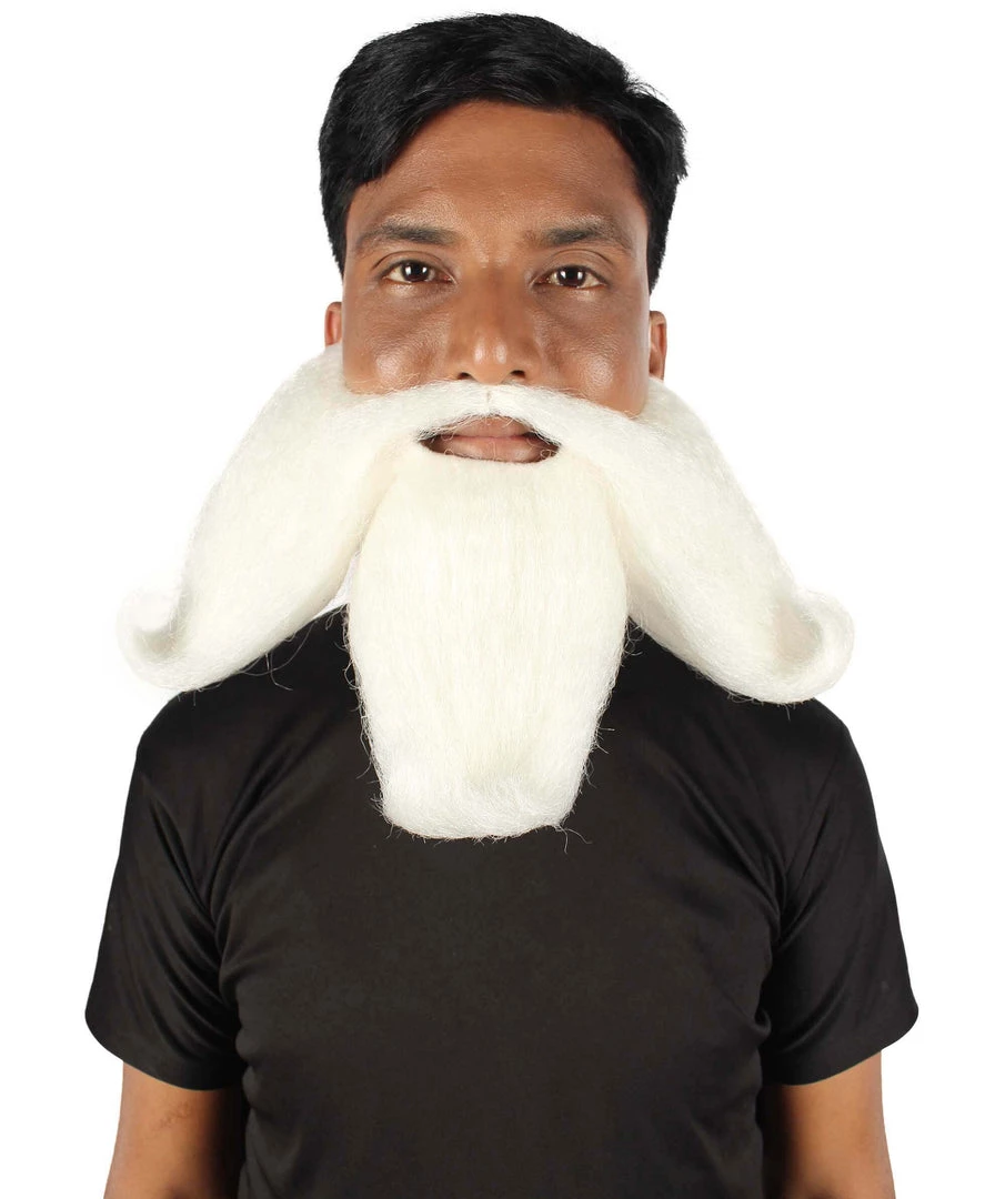 HPO Adult Men's Giant Twisted Wizard Champion Mustache And Beard, Multiple Color Options, Synthetic Fiber 20 HPO Adult Men's Giant Twisted Wizard Champion Mustache And Beard, Multiple Color Options, Synthetic Fiber