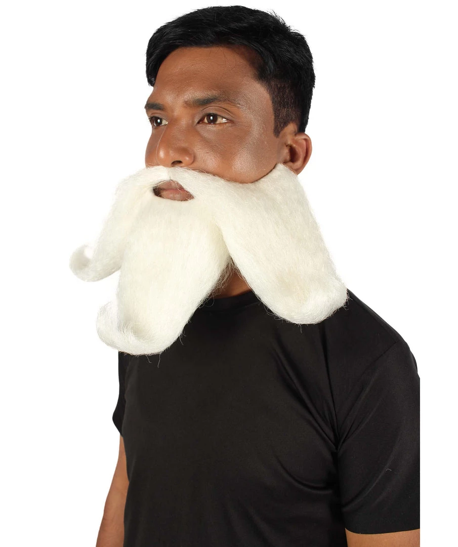 HPO Adult Men's Giant Twisted Wizard Champion Mustache And Beard, Multiple Color Options, Synthetic Fiber 21 HPO Adult Men's Giant Twisted Wizard Champion Mustache And Beard, Multiple Color Options, Synthetic Fiber