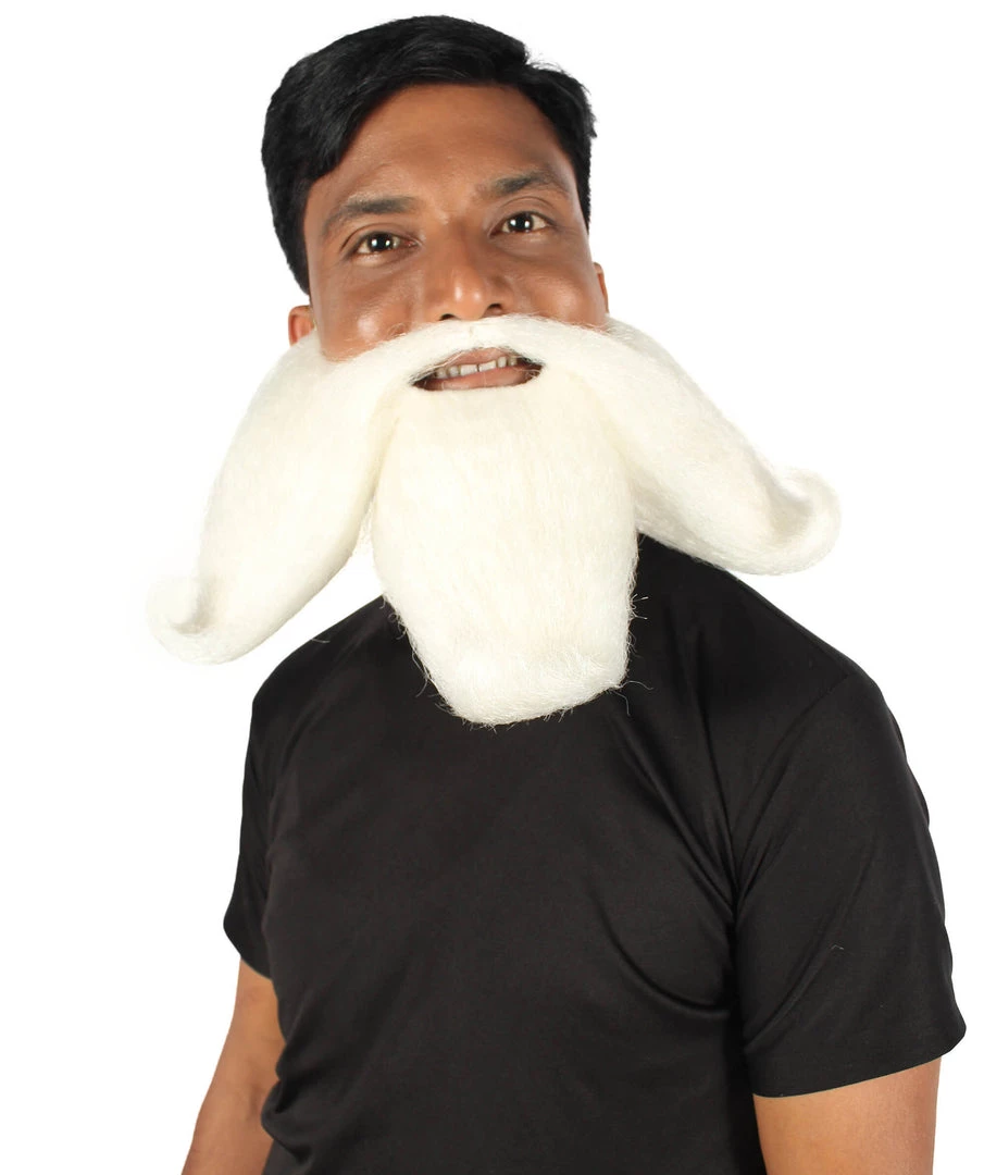 HPO Adult Men's Giant Twisted Wizard Champion Mustache And Beard, Multiple Color Options, Synthetic Fiber 25 HPO Adult Men's Giant Twisted Wizard Champion Mustache And Beard, Multiple Color Options, Synthetic Fiber
