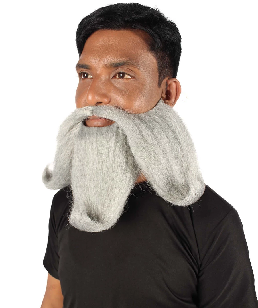 HPO Adult Men's Giant Twisted Wizard Champion Mustache And Beard, Multiple Color Options, Synthetic Fiber 28 HPO Adult Men's Giant Twisted Wizard Champion Mustache And Beard, Multiple Color Options, Synthetic Fiber
