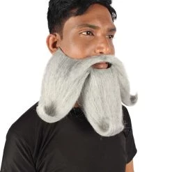 HPO Adult Men's Giant Twisted Wizard Champion Mustache And Beard, Multiple Color Options, Synthetic Fiber 62 HPO Adult Men's Giant Twisted Wizard Champion Mustache And Beard, Multiple Color Options, Synthetic Fiber