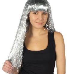 HPO Men's Adult Womens Long Tinsel Wig Collection | Party Ready Fancy Cosplay Halloween Wig | Premium Breathable Capless Cap