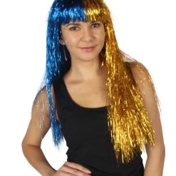 HPO Men's Adult Womens Long Tinsel Wig Collection | Party Ready Fancy Cosplay Halloween Wig | Premium Breathable Capless Cap