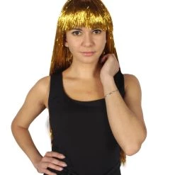 HPO Men's Adult Womens Long Tinsel Wig Collection | Party Ready Fancy Cosplay Halloween Wig | Premium Breathable Capless Cap