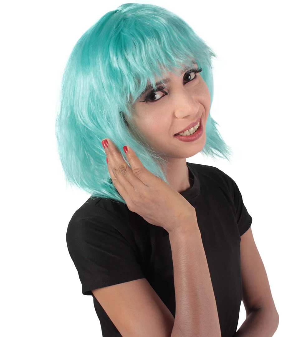 HPO Women's Shoulder Length Bangs Wavy Cosplay Wig | Multiple Color Options 18 HPO Women's Shoulder Length Bangs Wavy Cosplay Wig | Multiple Color Options