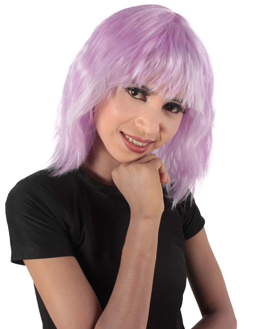 HPO Women's Shoulder Length Bangs Wavy Cosplay Wig | Multiple Color Options 21 HPO Women's Shoulder Length Bangs Wavy Cosplay Wig | Multiple Color Options