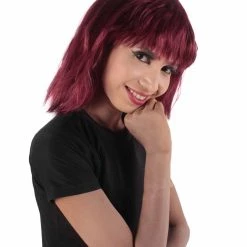 HPO Women's Shoulder Length Bangs Wavy Cosplay Wig | Multiple Color Options 68 HPO Women's Shoulder Length Bangs Wavy Cosplay Wig | Multiple Color Options