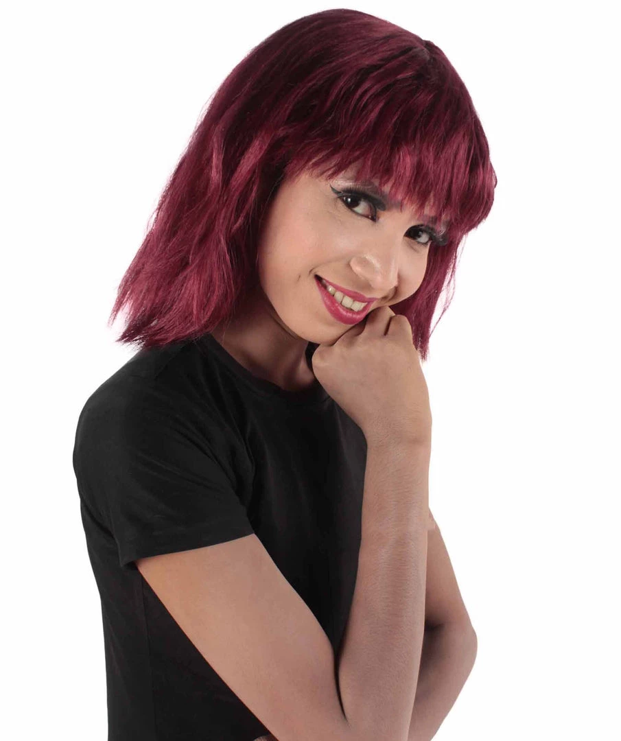 HPO Women's Shoulder Length Bangs Wavy Cosplay Wig | Multiple Color Options 27 HPO Women's Shoulder Length Bangs Wavy Cosplay Wig | Multiple Color Options