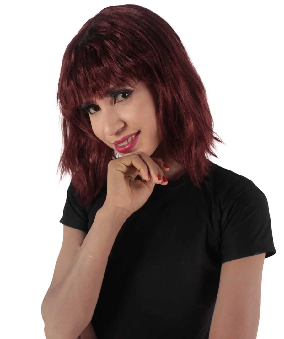 HPO Women's Shoulder Length Bangs Wavy Cosplay Wig | Multiple Color Options 28 HPO Women's Shoulder Length Bangs Wavy Cosplay Wig | Multiple Color Options