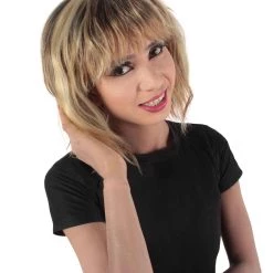 HPO Women's Shoulder Length Bangs Wavy Cosplay Wig | Multiple Color Options 73 HPO Women's Shoulder Length Bangs Wavy Cosplay Wig | Multiple Color Options